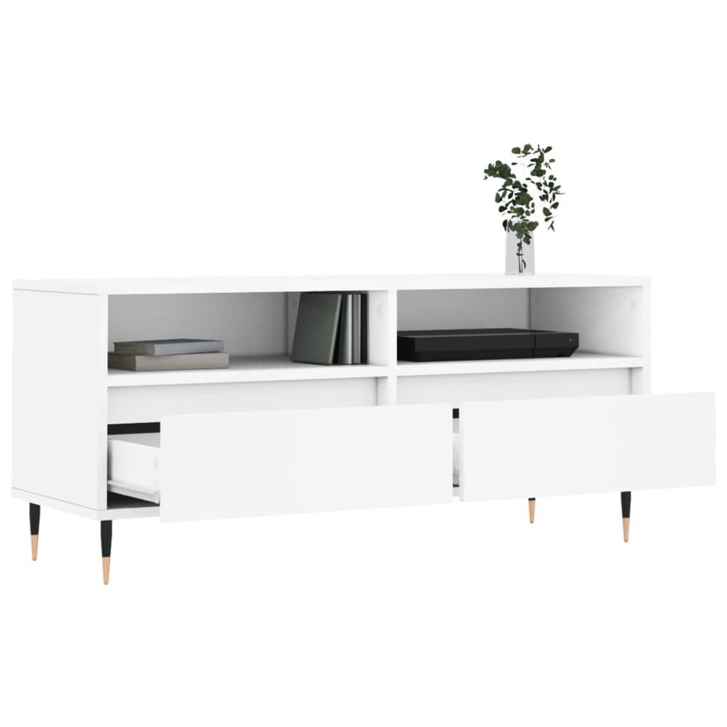 TV Cabinet White 100x34.5x44.5 cm Engineered Wood