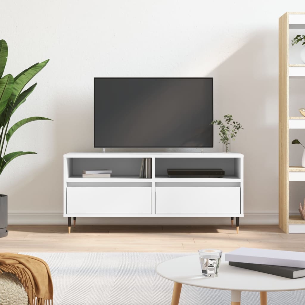 TV Cabinet White 100x34.5x44.5 cm Engineered Wood