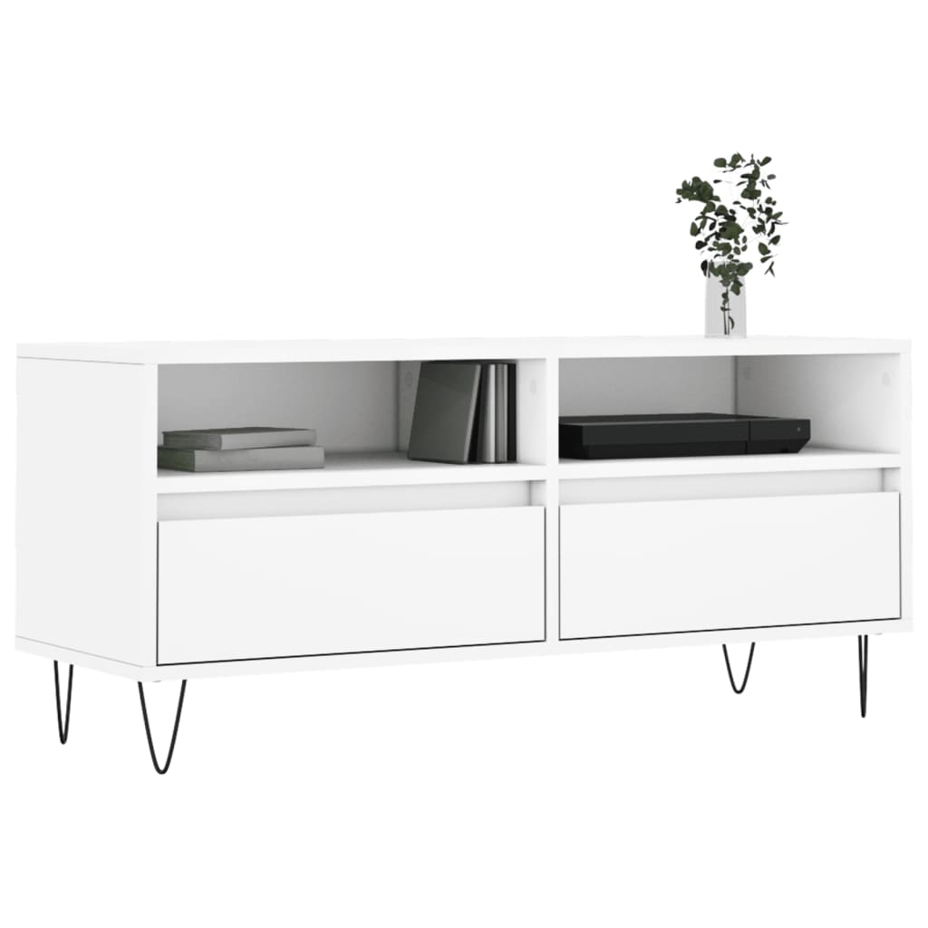 TV Cabinet White 100x34.5x44.5 cm Engineered Wood