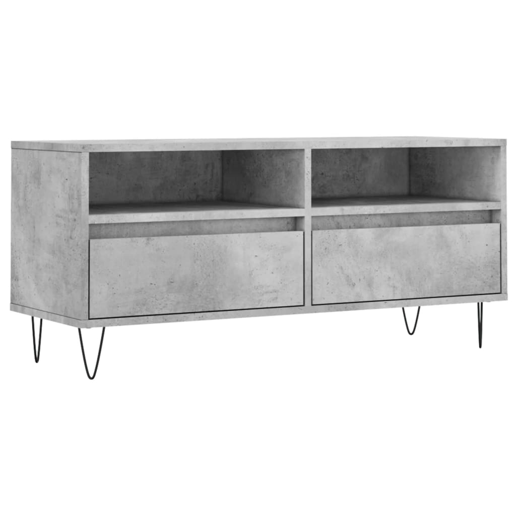 TV Cabinet Concrete Grey 100x34.5x44.5 cm Engineered Wood