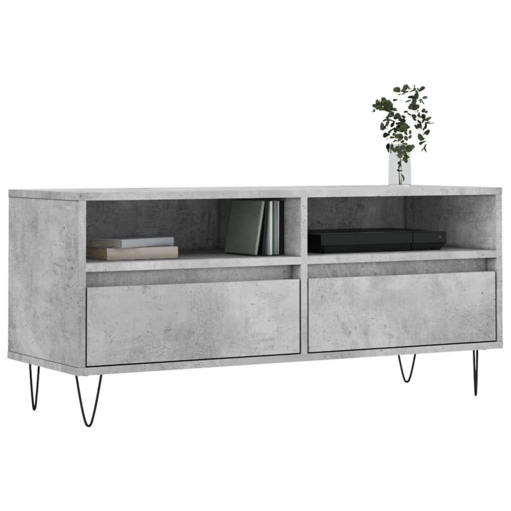 TV Cabinet Concrete Grey 100x34.5x44.5 cm Engineered Wood