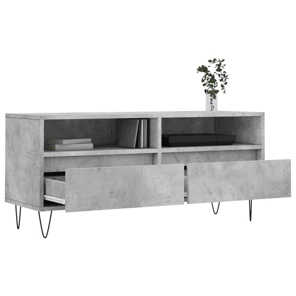 TV Cabinet Concrete Grey 100x34.5x44.5 cm Engineered Wood