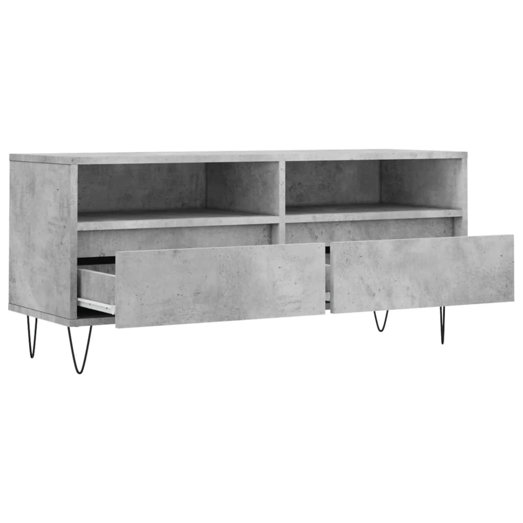 TV Cabinet Concrete Grey 100x34.5x44.5 cm Engineered Wood