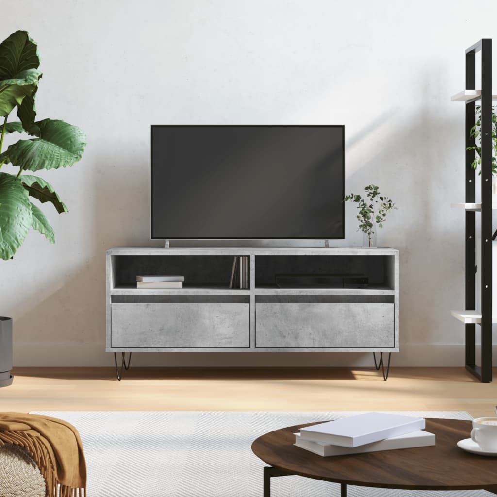 TV Cabinet Concrete Grey 100x34.5x44.5 cm Engineered Wood