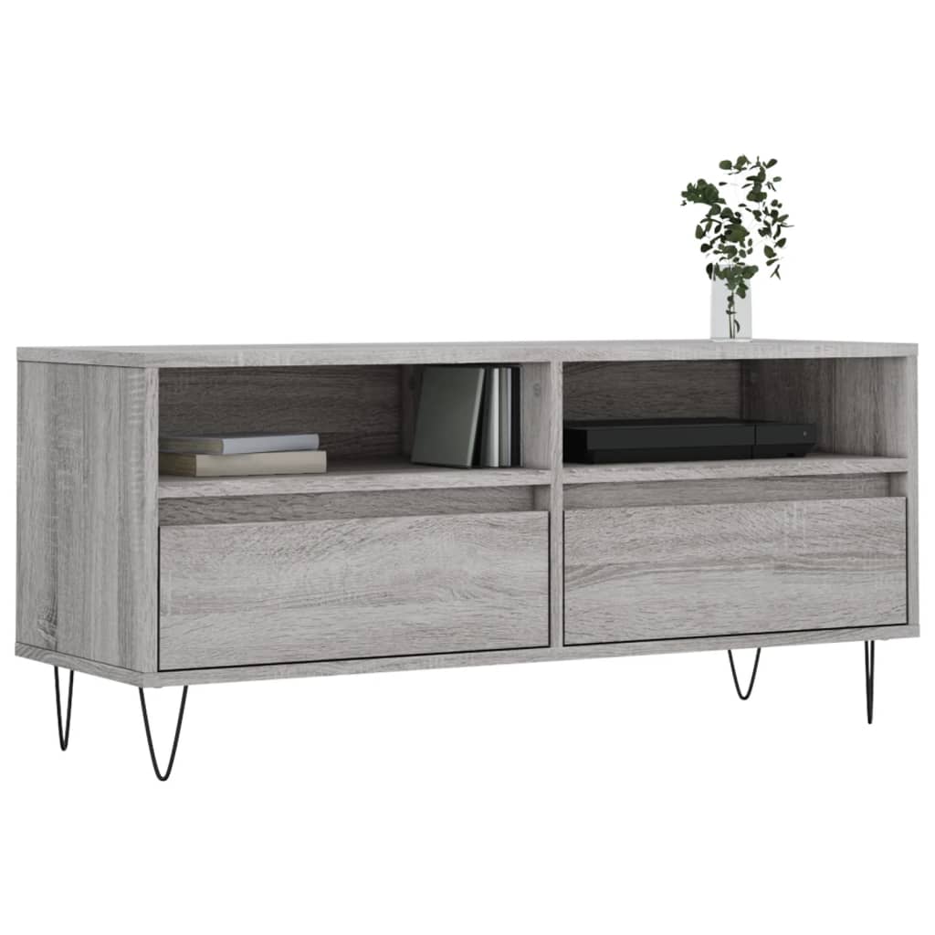 TV Cabinet Grey Sonoma 100x34.5x44.5 cm Engineered Wood