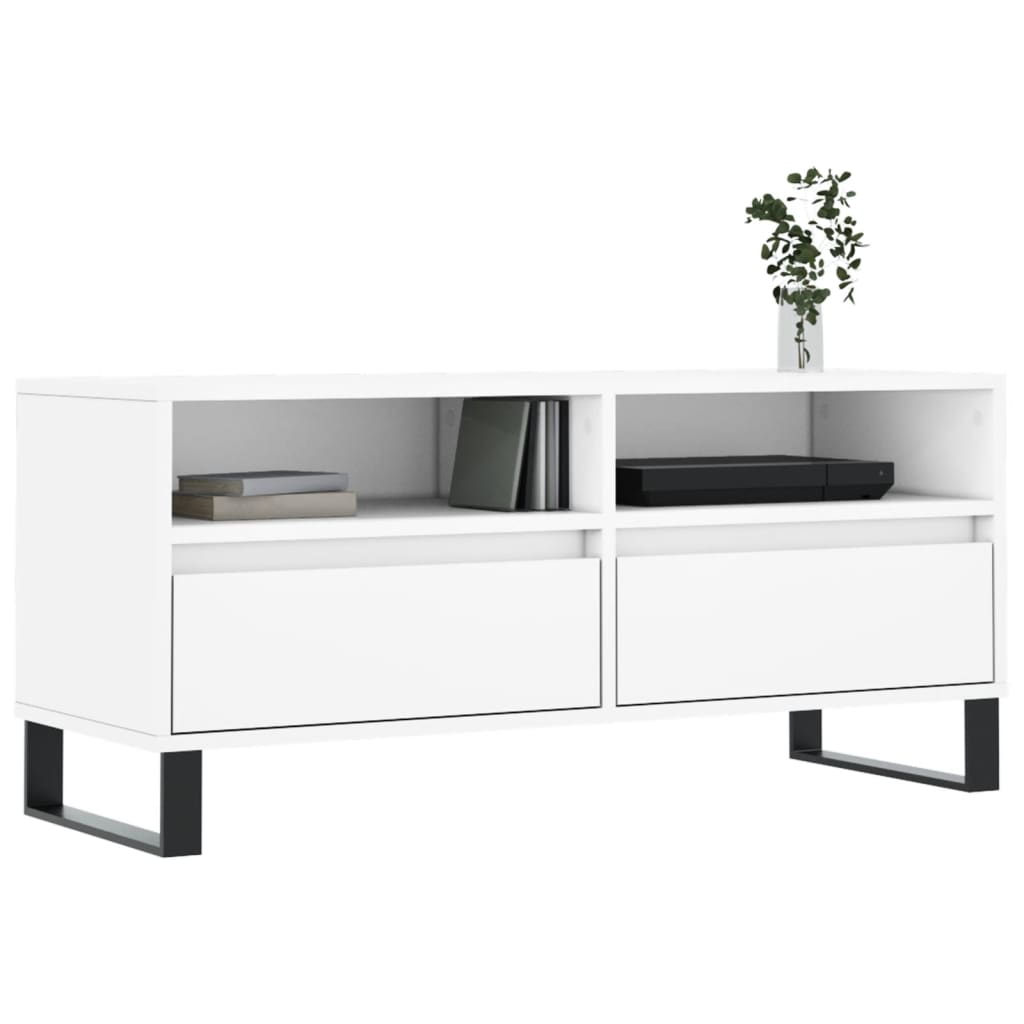 TV Cabinet White 100x34.5x44.5 cm Engineered Wood