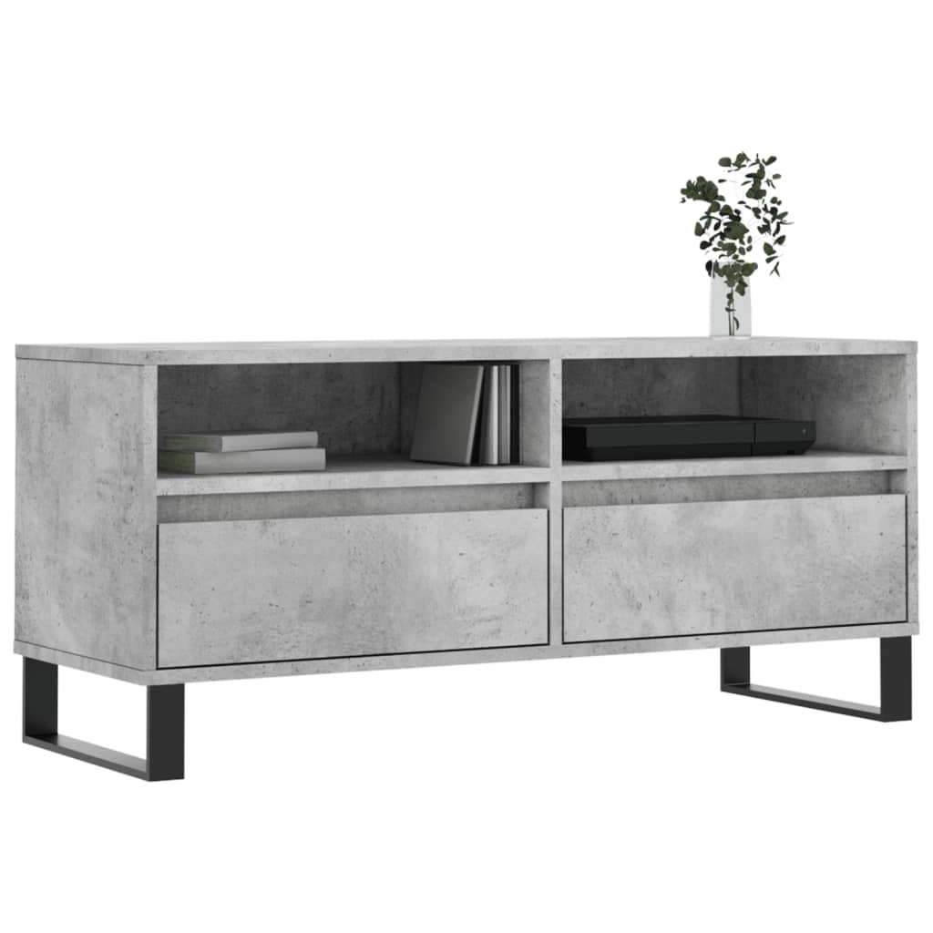 TV Cabinet Concrete Grey 100x34.5x44.5 cm Engineered Wood