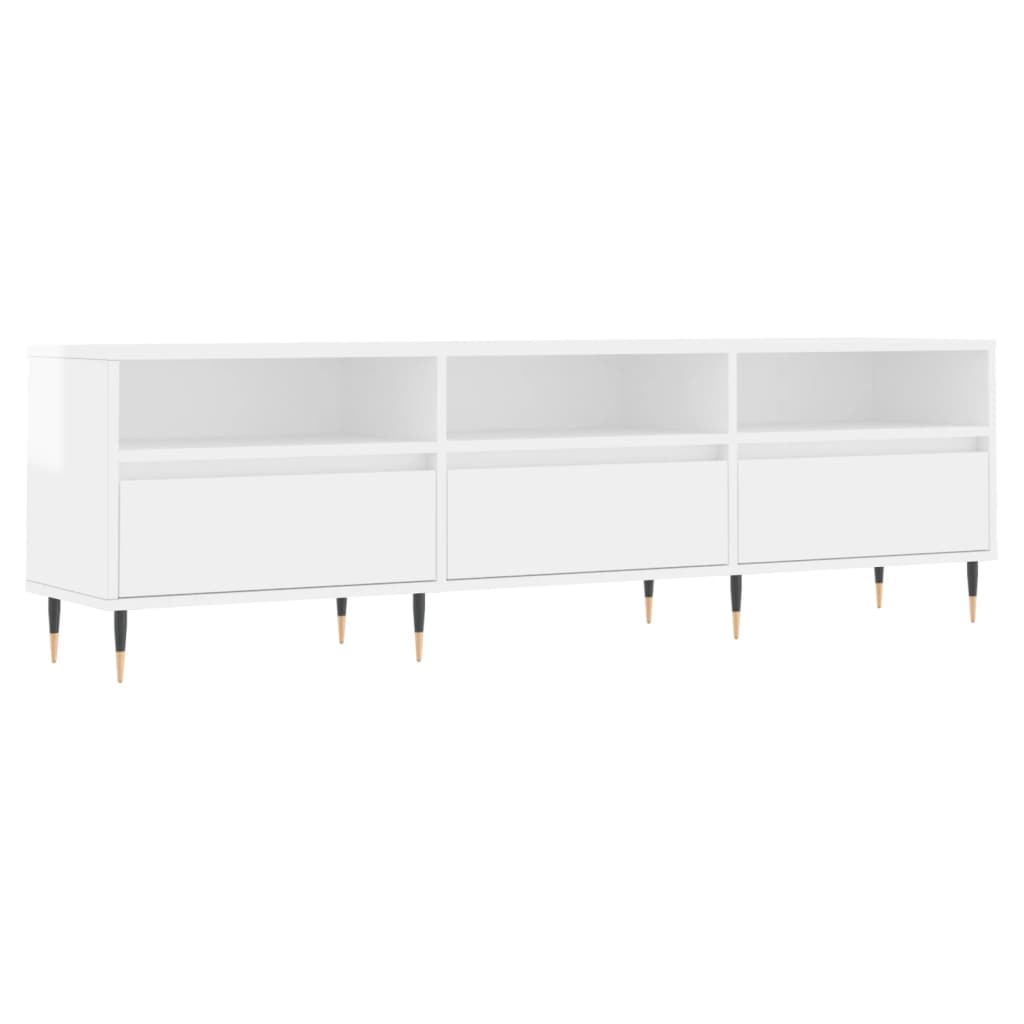 TV Cabinet High Gloss White 150x30x44.5 cm Engineered Wood