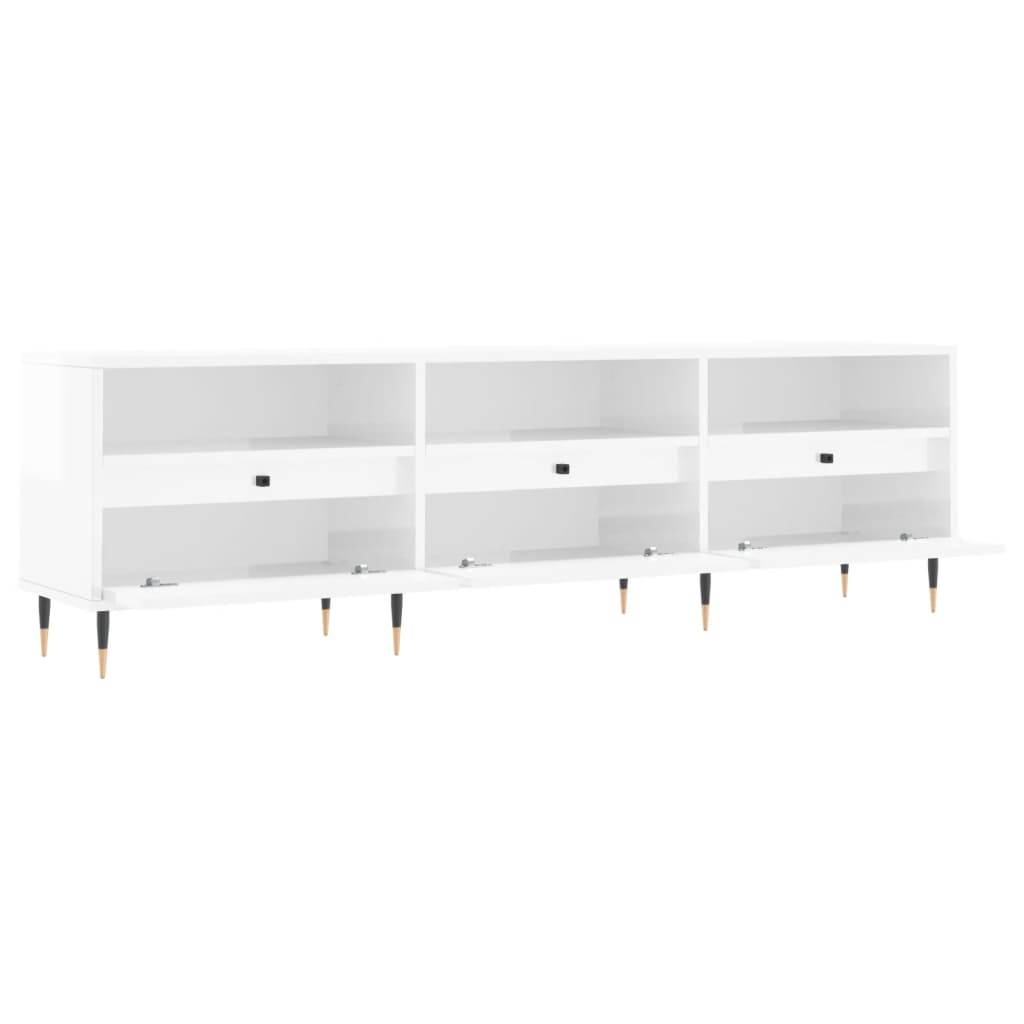 TV Cabinet High Gloss White 150x30x44.5 cm Engineered Wood