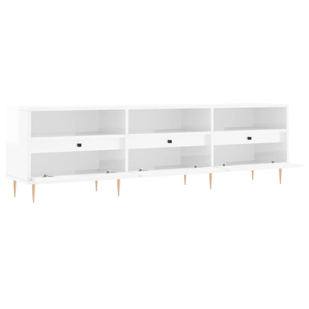 TV Cabinet High Gloss White 150x30x44.5 cm Engineered Wood