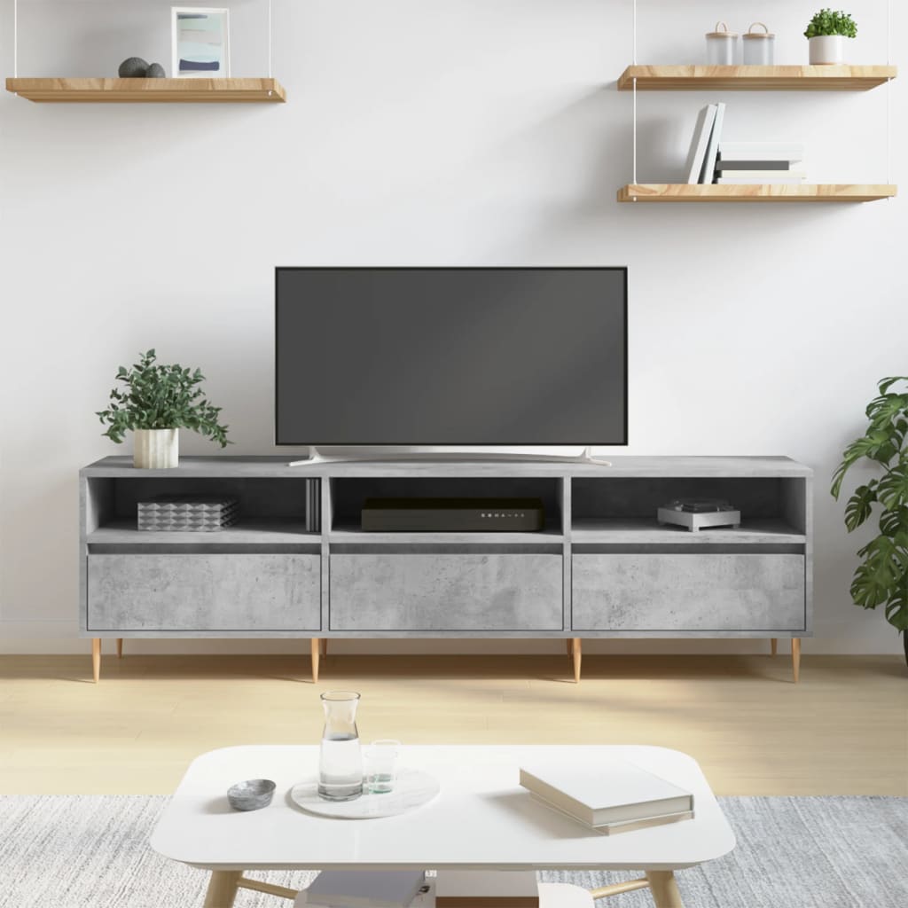 TV Cabinet Concrete Grey 150x30x44.5 cm Engineered Wood