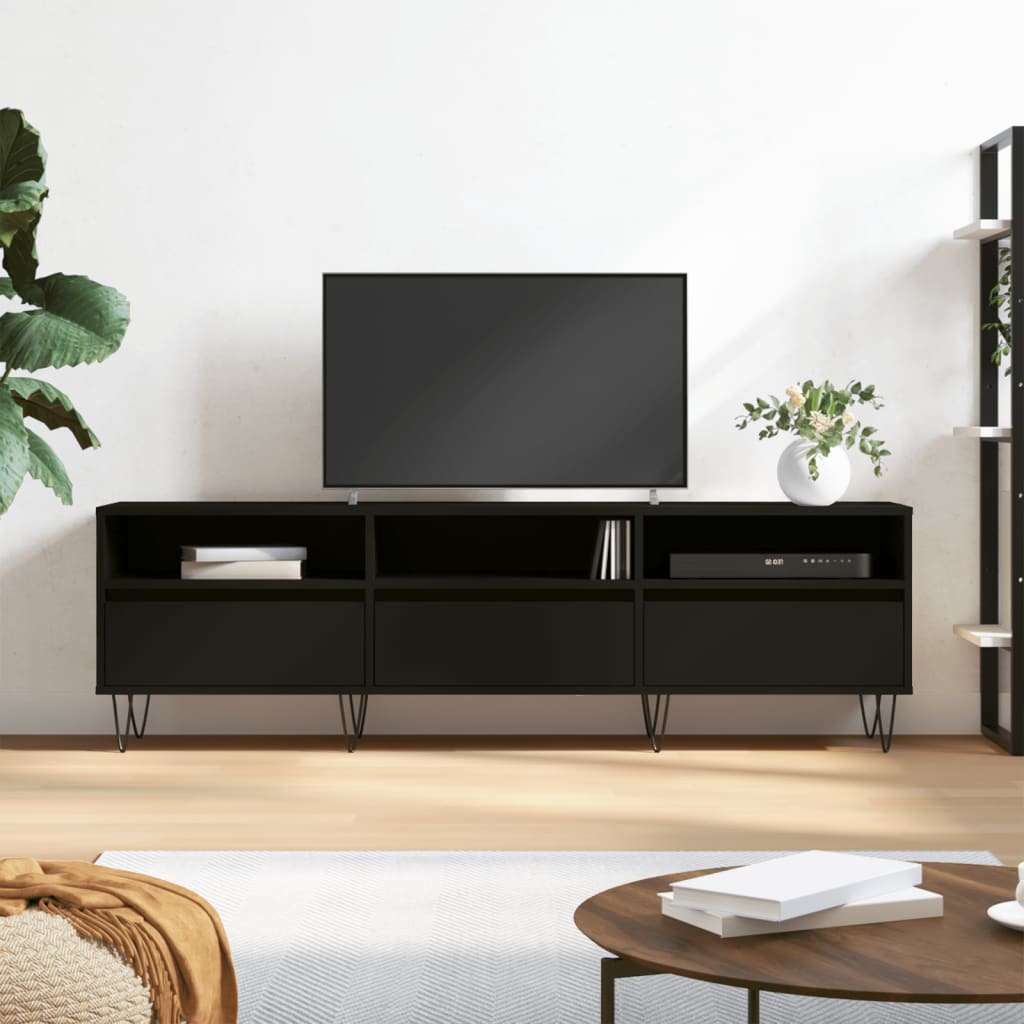 TV Cabinet Black 150x30x44.5 cm Engineered Wood