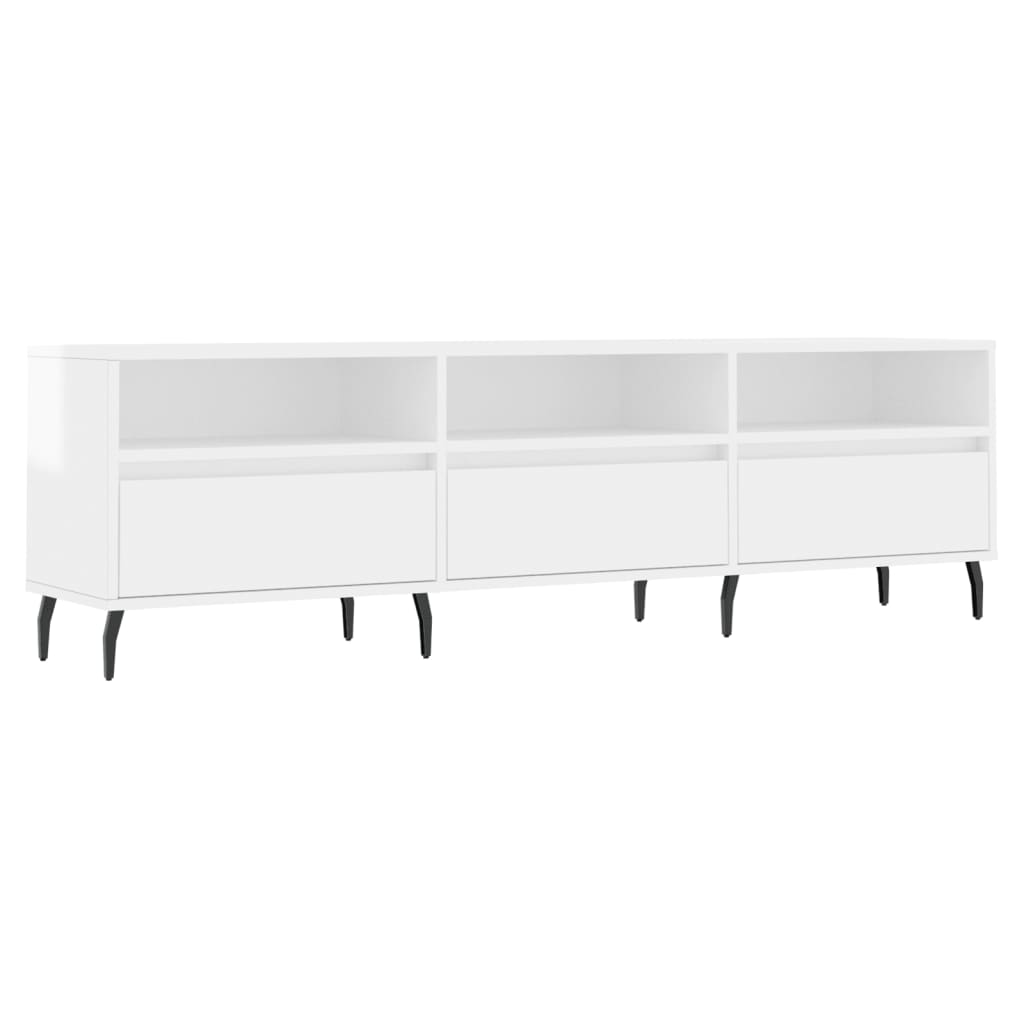 TV Cabinet High Gloss White 150x30x44.5 cm Engineered Wood