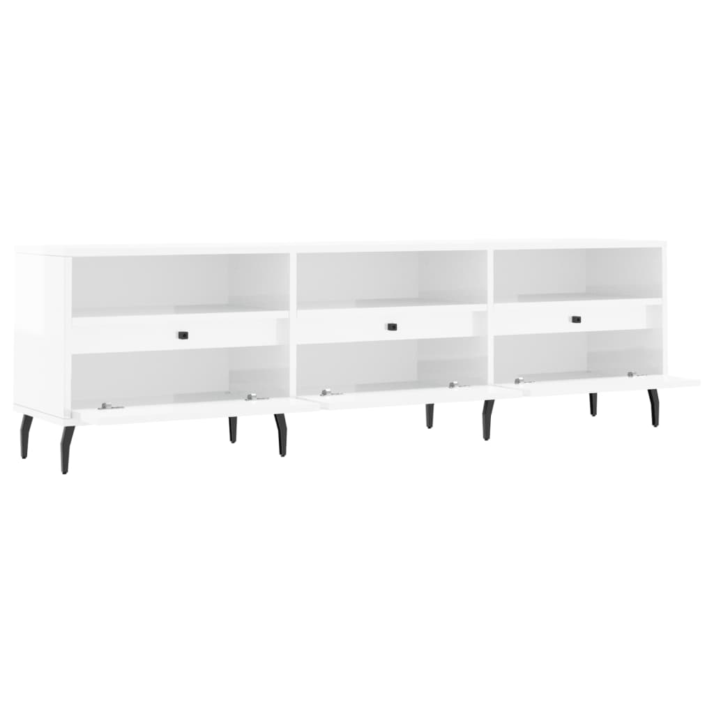 TV Cabinet High Gloss White 150x30x44.5 cm Engineered Wood