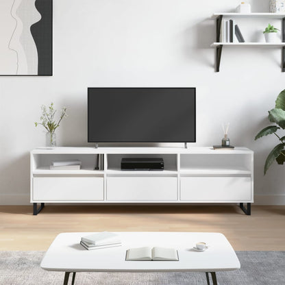 TV Cabinet White 150x30x44.5 cm Engineered Wood