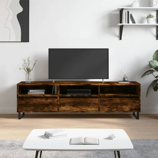 TV Cabinet Smoked Oak 150x30x44.5 cm Engineered Wood