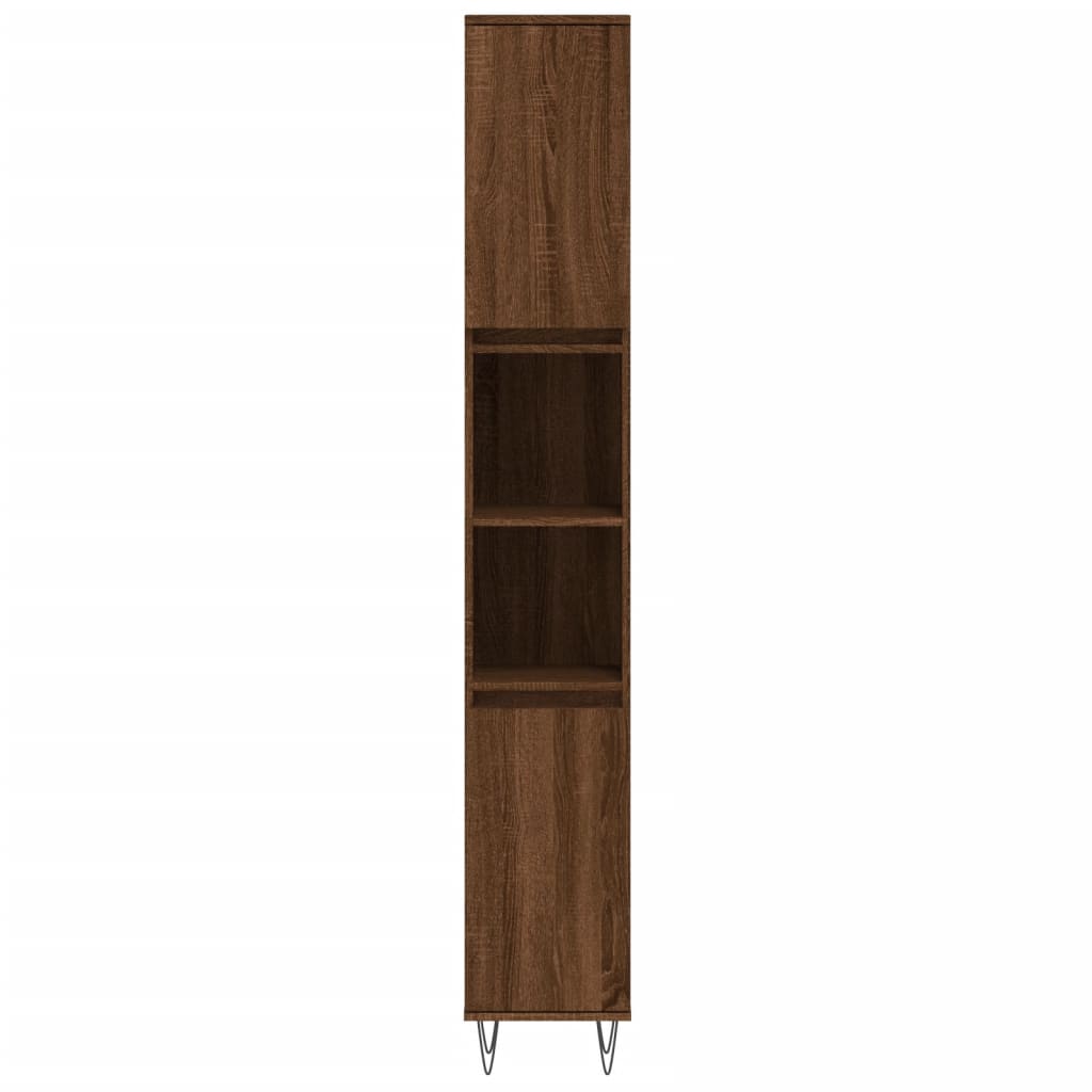 Bathroom Cabinet Brown Oak 30x30x190 cm Engineered Wood