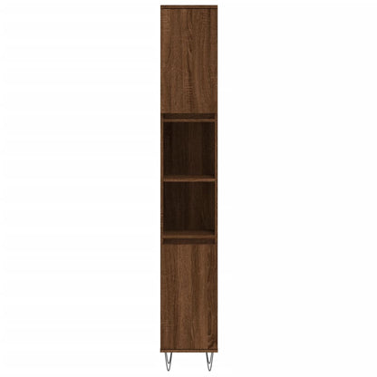 Bathroom Cabinet Brown Oak 30x30x190 cm Engineered Wood