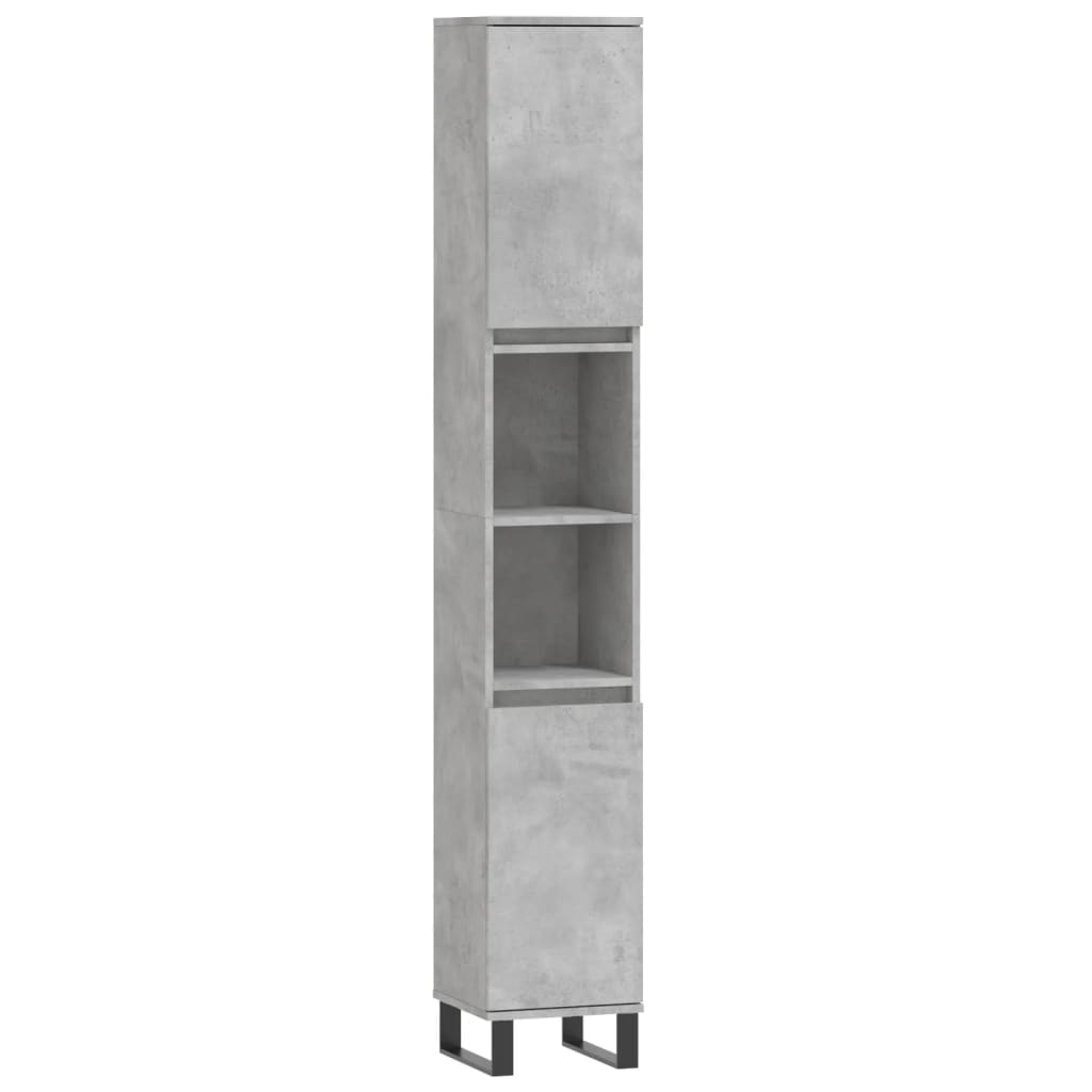 Bathroom Cabinet Concrete Grey 30x30x190 cm Engineered Wood