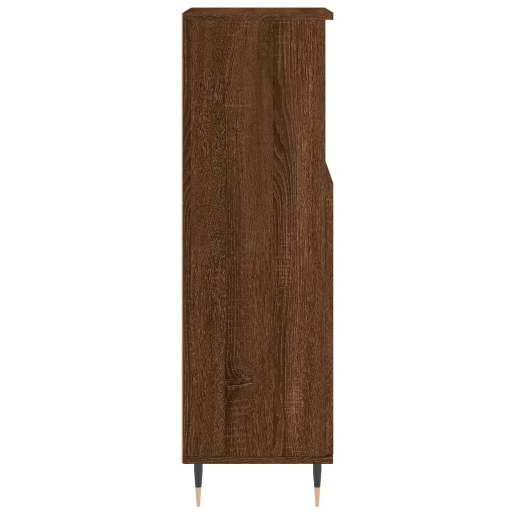 Bathroom Cabinet Brown Oak 30x30x100 cm Engineered Wood