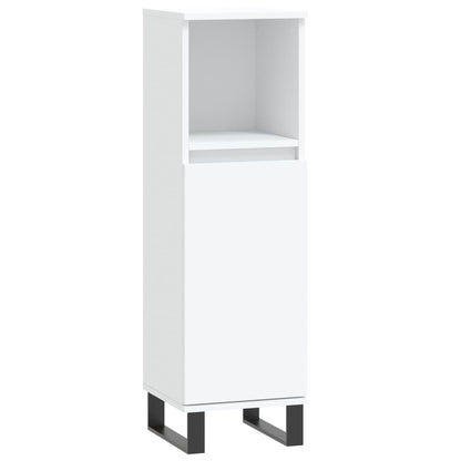 Bathroom Cabinet White 30x30x100 cm Engineered Wood