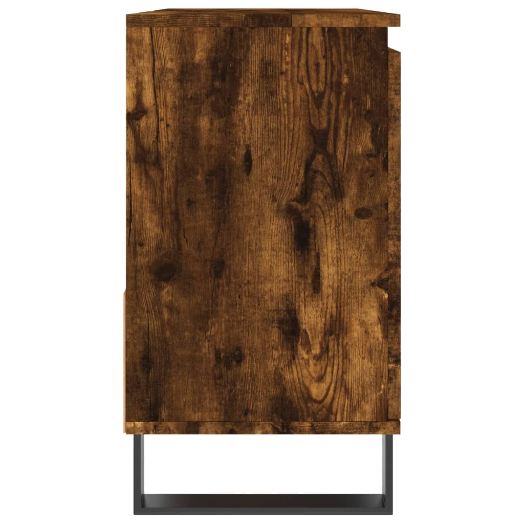 Bathroom Cabinet Smoked Oak 65x33x60 cm Engineered Wood