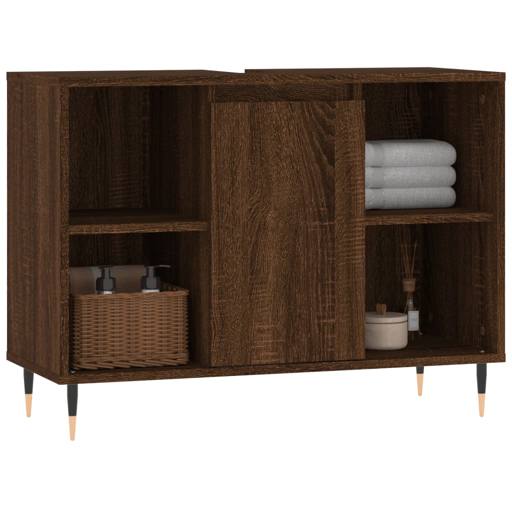 Bathroom Cabinet Brown Oak 80x33x60 cm Engineered Wood