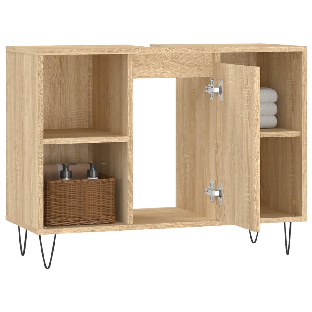 Bathroom Cabinet Sonoma Oak 80x33x60 cm Engineered Wood