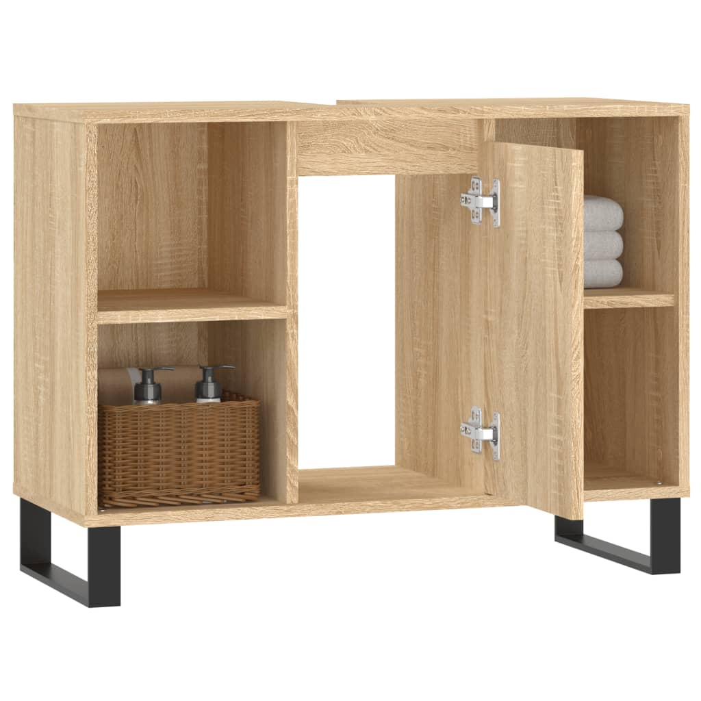 Bathroom Cabinet Sonoma Oak 80x33x60 cm Engineered Wood