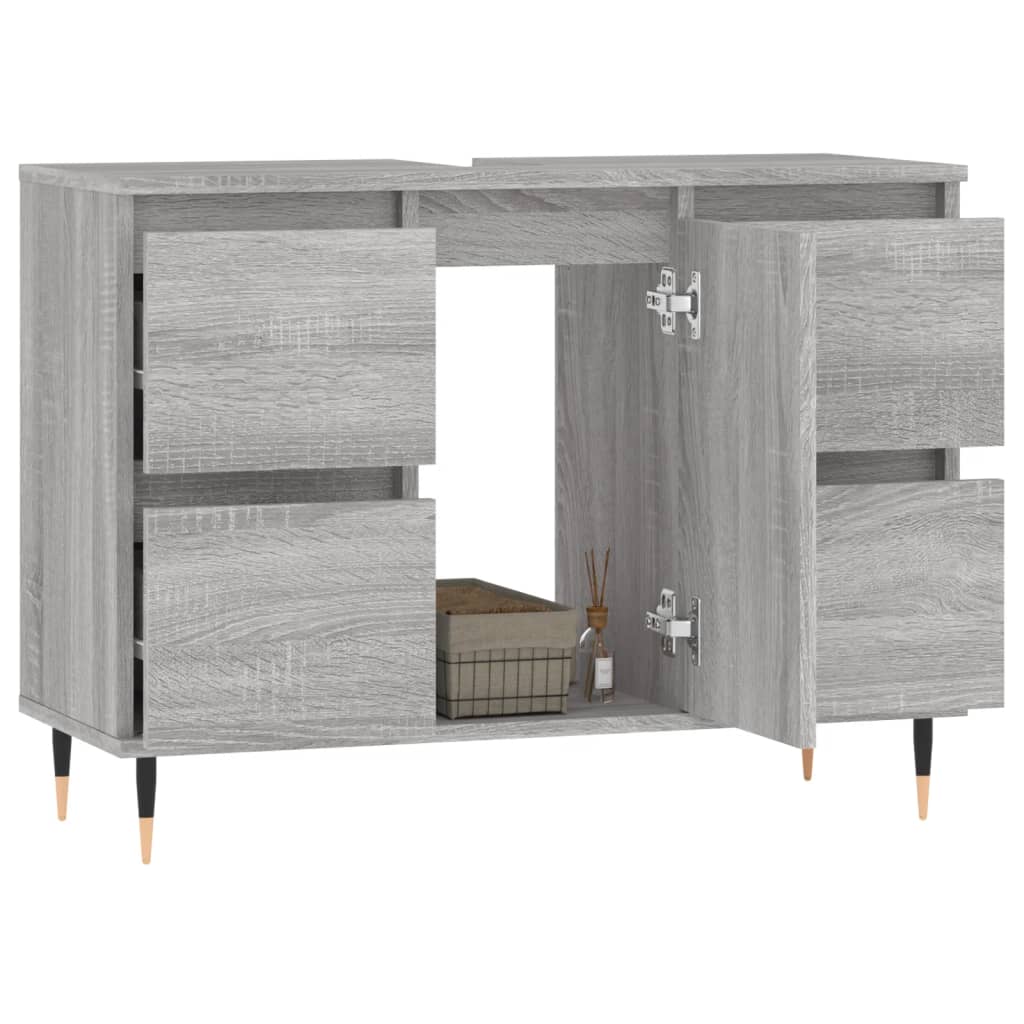 Bathroom Cabinet Grey Sonoma 80x33x60 cm Engineered Wood