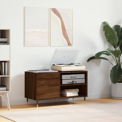 Record Cabinet Brown Oak 85x38x48 cm Engineered Wood