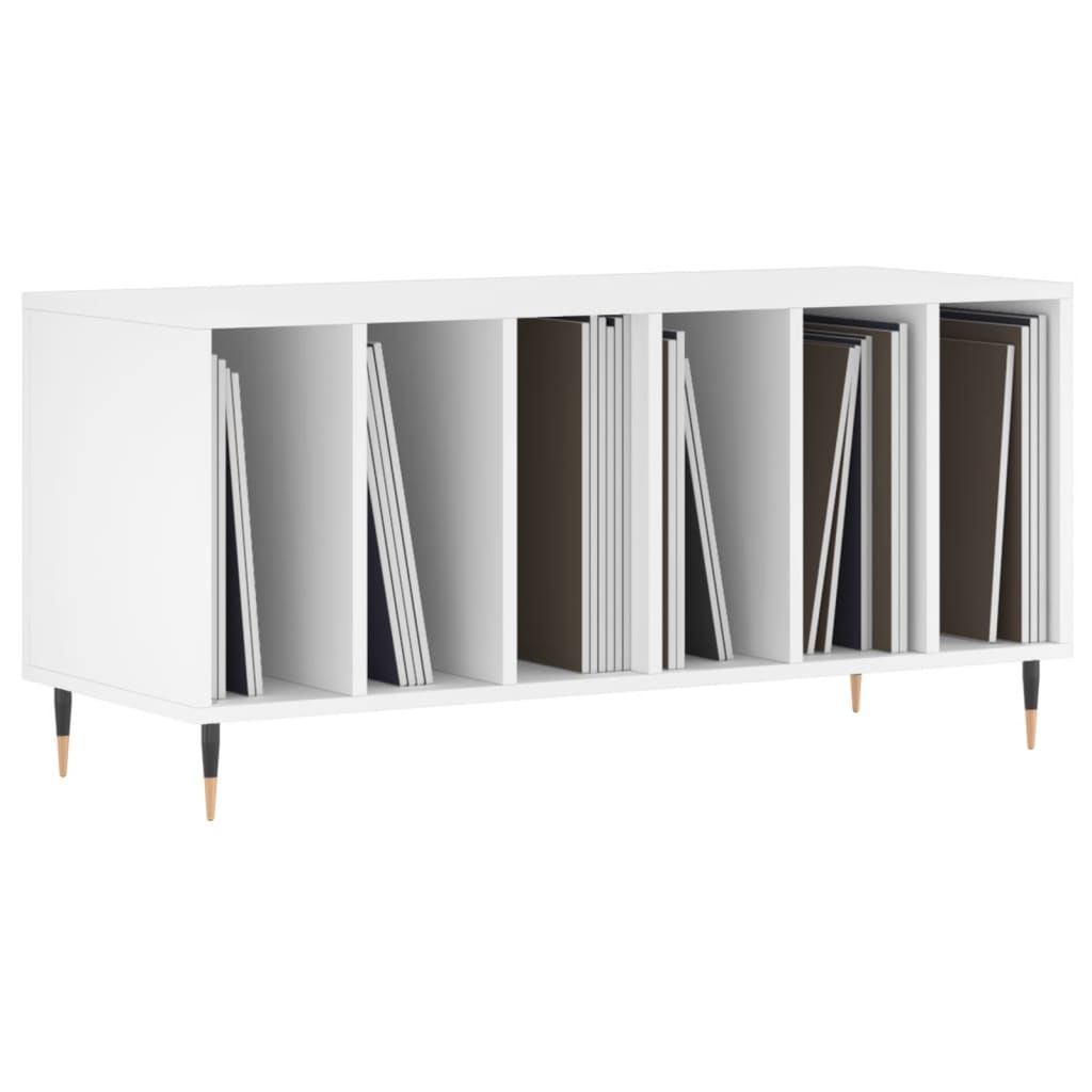 Record Cabinet White 100x38x48 cm Engineered Wood