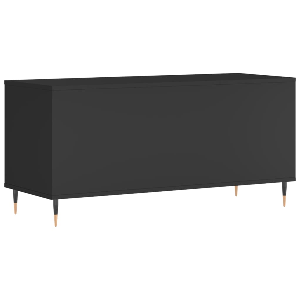 Record Cabinet Black 100x38x48 cm Engineered Wood