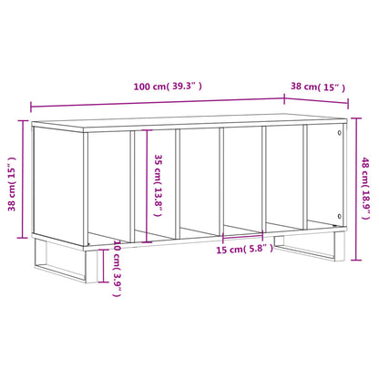 Record Cabinet Grey Sonoma 100x38x48 cm Engineered Wood