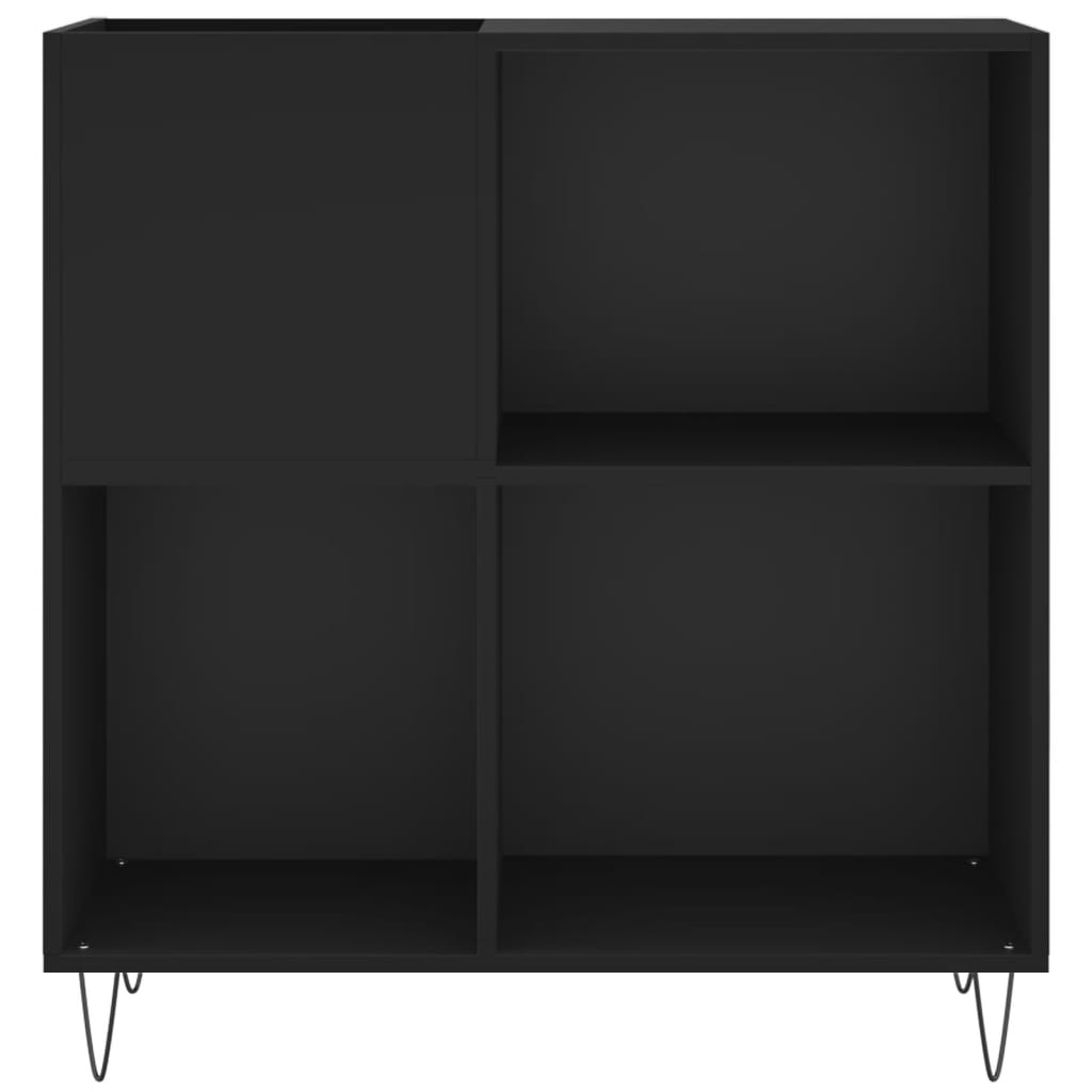 Record Cabinet Black 84.5x38x89 cm Engineered Wood