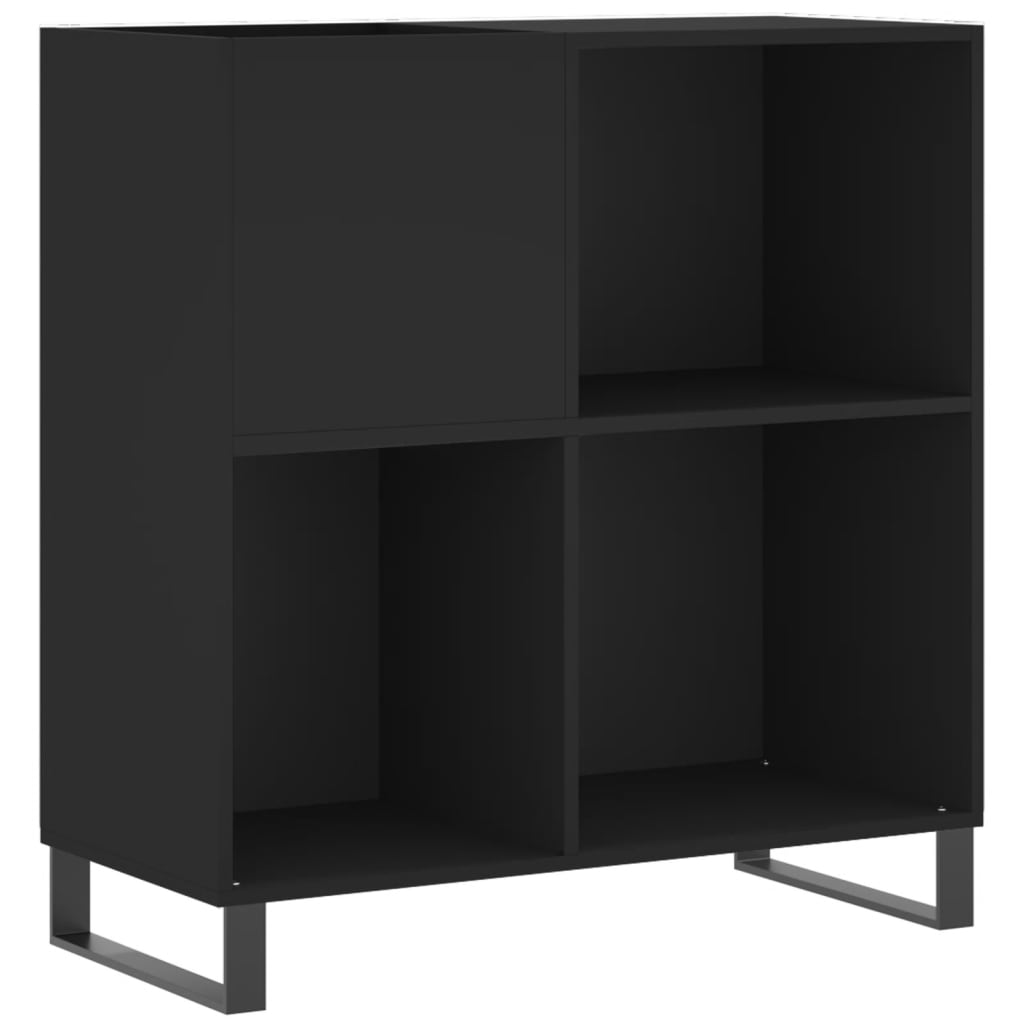 Record Cabinet Black 84.5x38x89 cm Engineered Wood