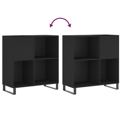 Record Cabinet Black 84.5x38x89 cm Engineered Wood