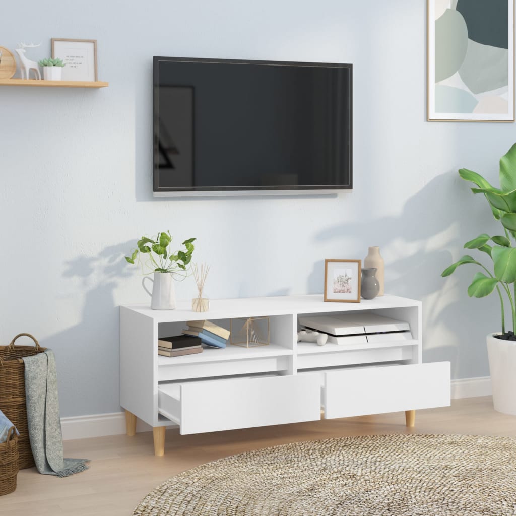 TV Cabinet White 100x34.5x44.5 cm Engineered Wood