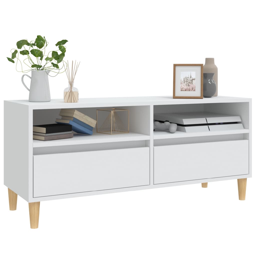 TV Cabinet White 100x34.5x44.5 cm Engineered Wood