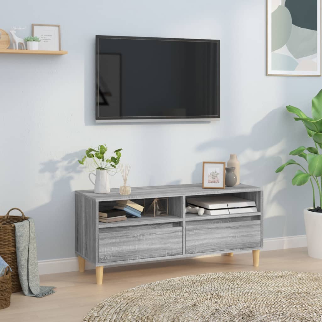 TV Cabinet Grey Sonoma 100x34.5x44.5 cm Engineered Wood