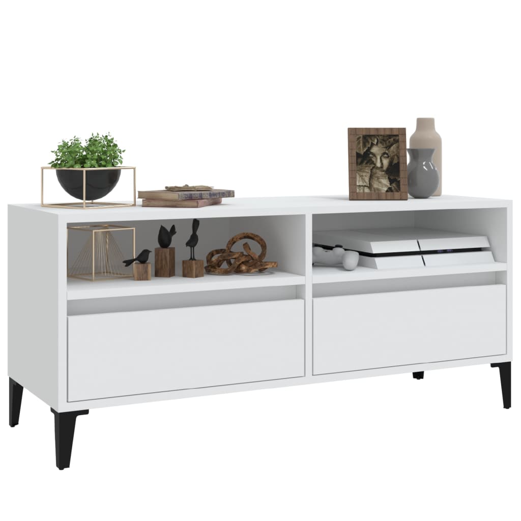 TV Cabinet White 100x34.5x44.5 cm Engineered Wood