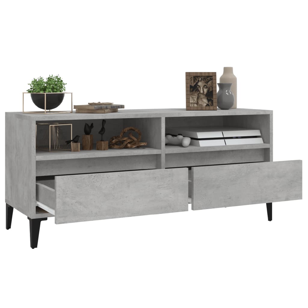 TV Cabinet Concrete Grey 100x34.5x44.5 cm Engineered Wood