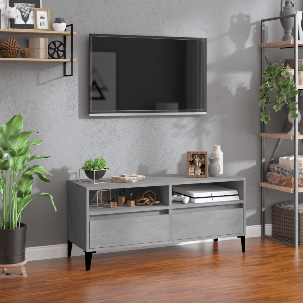 TV Cabinet Concrete Grey 100x34.5x44.5 cm Engineered Wood