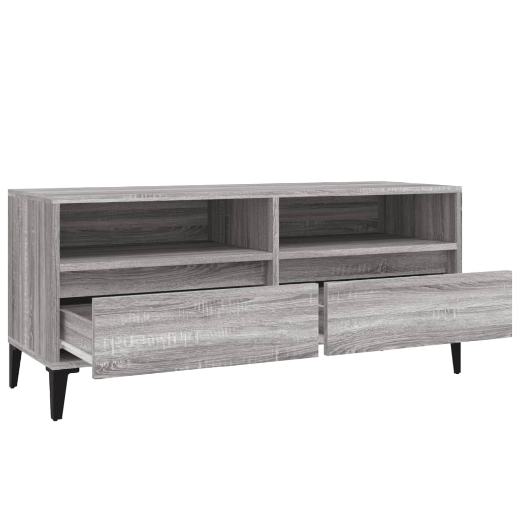 TV Cabinet Grey Sonoma 100x34.5x44.5 cm Engineered Wood