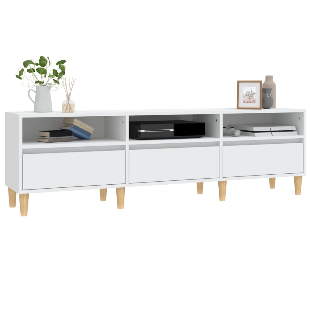 TV Cabinet White 150x30x44.5 cm Engineered Wood