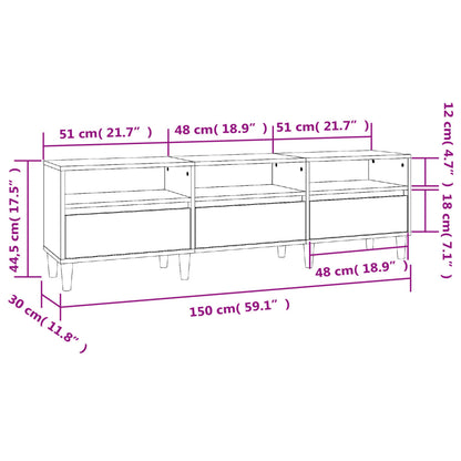 TV Cabinet Grey Sonoma 150x30x44.5 cm Engineered Wood