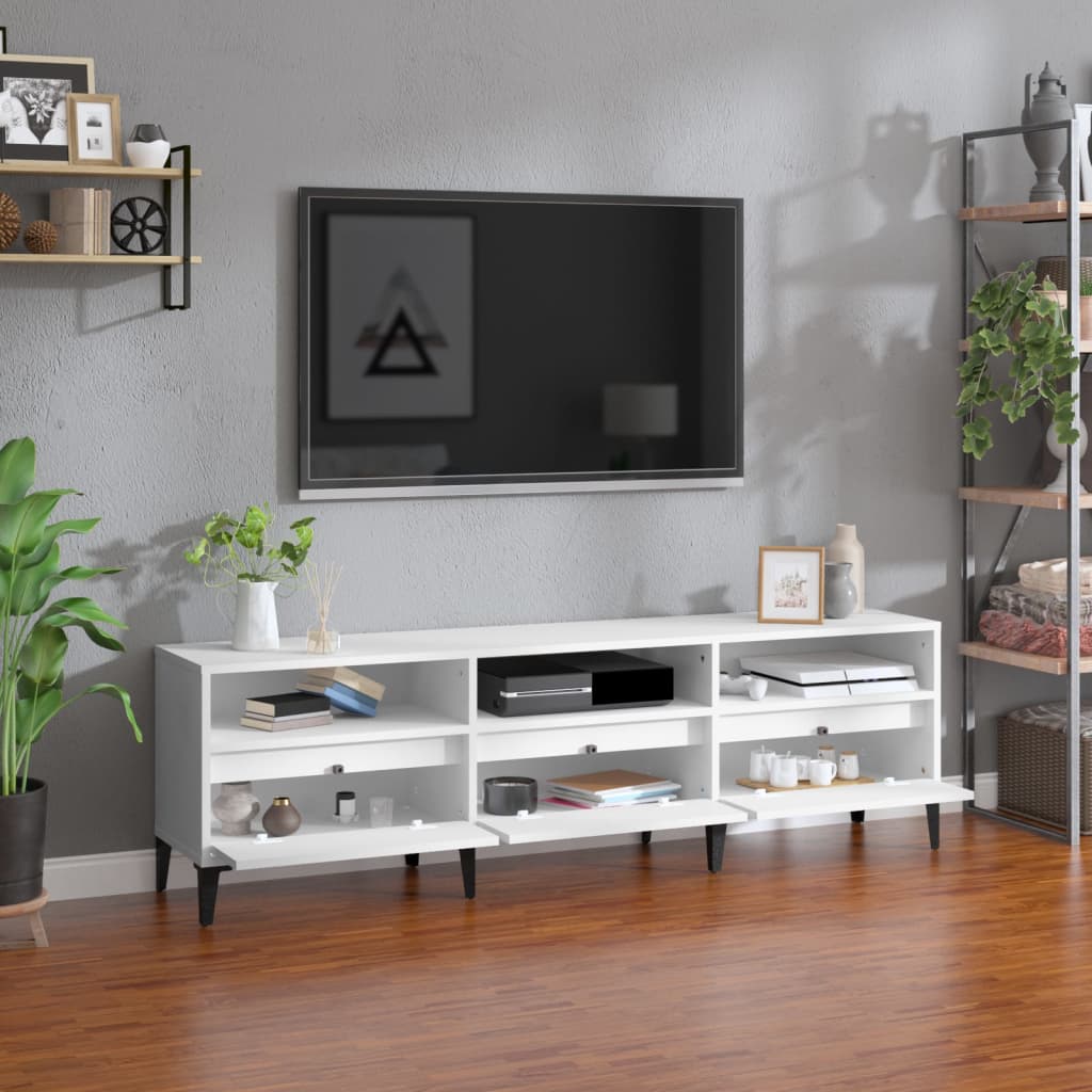 TV Cabinet White 150x30x44.5 cm Engineered Wood