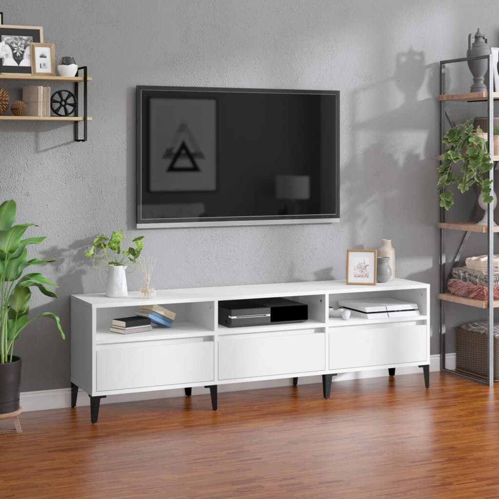 TV Cabinet White 150x30x44.5 cm Engineered Wood