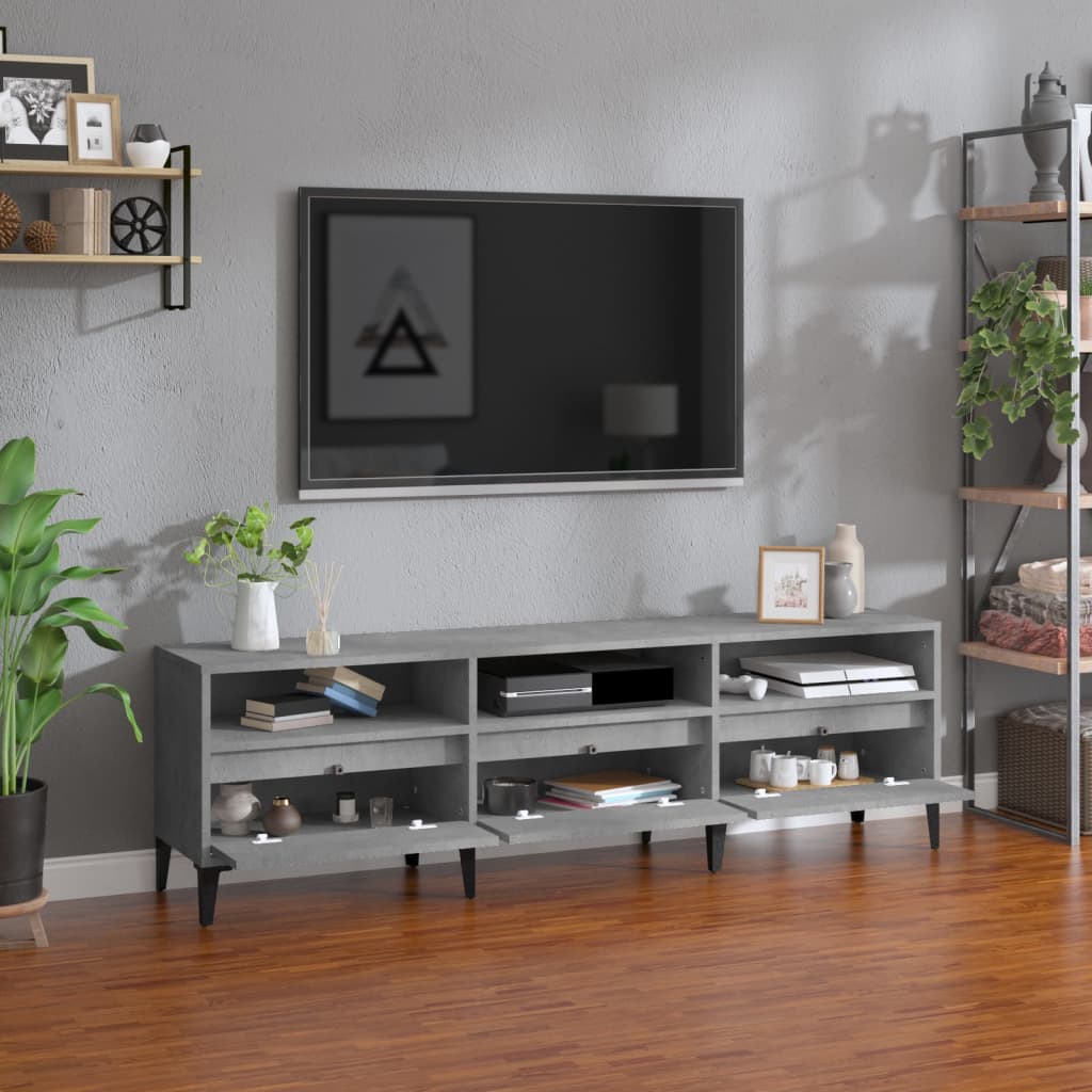 TV Cabinet Concrete Grey 150x30x44.5 cm Engineered Wood