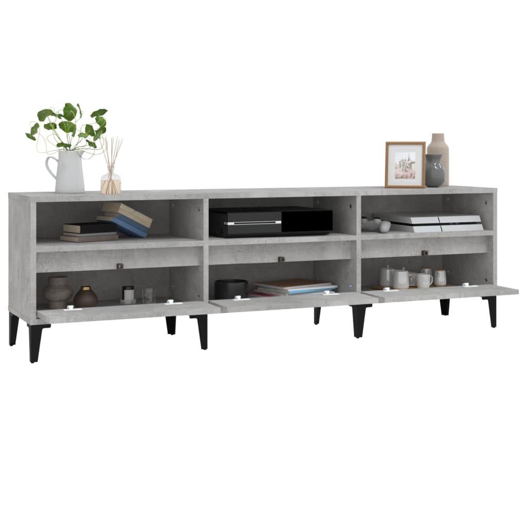 TV Cabinet Concrete Grey 150x30x44.5 cm Engineered Wood